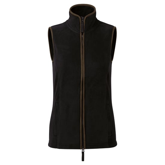 Premier Womens/Ladies Artisan Fleece Gilet (Black/Brown)