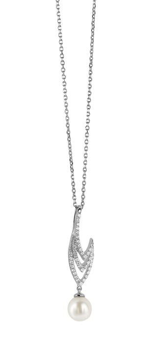 Orphelia Dames 925 Zilveren Set: Ketting-Hanger + Oorbellen - Zilver SET-5173 - Image 3
