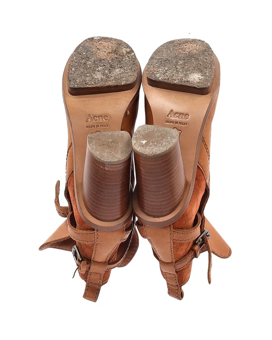 Acne Studios Cypress Con Enkellaarsjes van Bruin Leer - Image 6