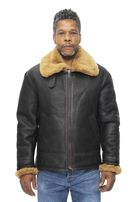 Men's B3 WW2 leather sheepskin Charleston aviator jacket