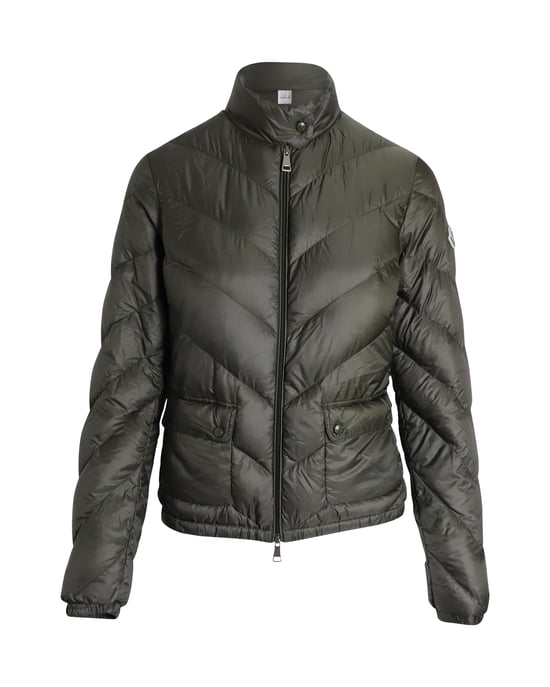 Moncler Gevoerde Donsjas in Olijf Polyamide - Image 1