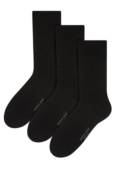 Steven - Heren 3 Paar Originele Merino Wollen Sokken | Lichtgewicht Boot Sokken - Zwart - Image 1
