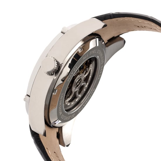 Heritor Automatic Daniels Semi-Skeleton Leather-Band Watch
