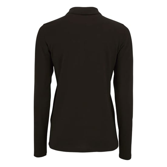 SOLS Dames/Dames Perfect Pique Poloshirt met Lange Mouwen (Zwart) - Image 2