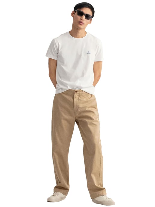 Gant heren T-shirt met ronde hals en contrasterend logo - Wit - Image 4