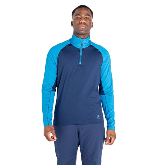 Dare 2B Mens Fuser Core Stretch Half Zip Thermal Top (Nightfall Navy/Dark Methyl Blue)