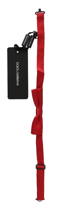 Dolce & Gabbana Rode 100% Zijden Slim Verstelbare Hals Papillon Strik Mannen Stropdas - Image 2