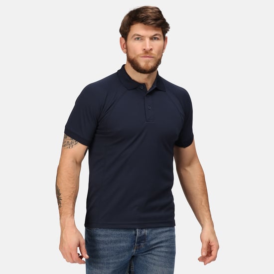 Regatta Hardwear Mens Coolweave Short Sleeve Polo Shirt (Navy)