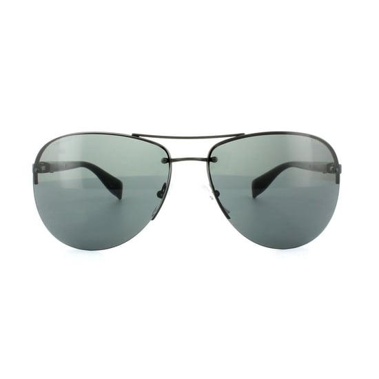 Prada Sport Sunglasses 56MS 1BO1A1 Semi-Shiny Black Grey