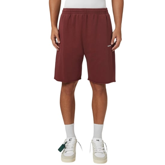 Off-White Diag Helvetica Burgundy Sweat Shorts