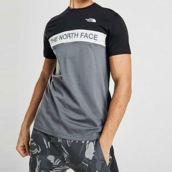 The North Face Heren Geweven Colour Block T-shirt Zwart - Image 1