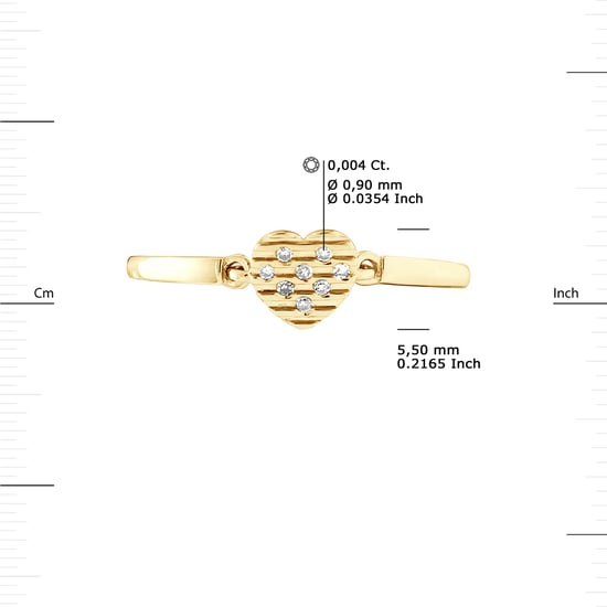DIADEMA - Ring - Heart - Diamonds - Yellow Gold