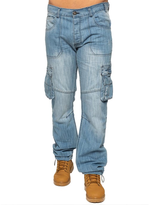 Enzo | heren Combat Denim jeans - Lichtblauw - Image 2