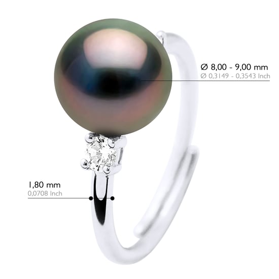 Ring Sieraden - Echte Gecultiveerde Tahiti Parels Rond 8-9 mm - Image 2