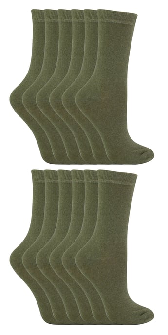 12 paar katoenen effen kleurrijke casual kindersokken - Khaki - Image 1
