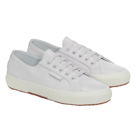Superga Dames/Dames 2750 Slangenprint Grain Leather Trainers (Optisch Wit) - Image 3