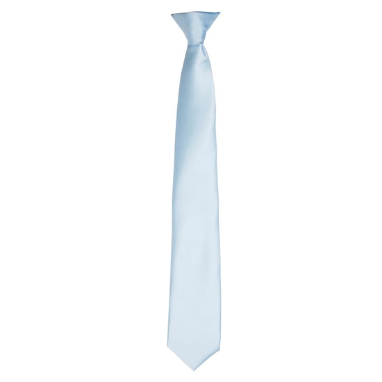 Premier Kleuren Heren Satin Clip Tie (Lichtblauw) - Image 1