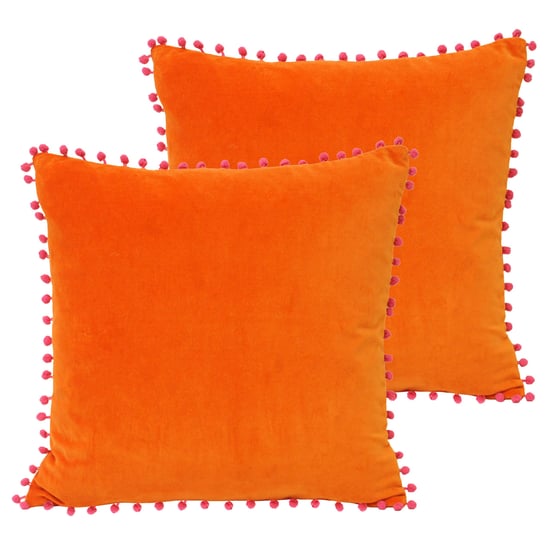 Velvet Pompom Kussens (Tweepack) - Image 1