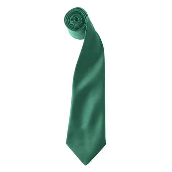 Premier Kleuren Heren Satin Clip Tie (Pakket van 2) (Smaragd) - Image 1