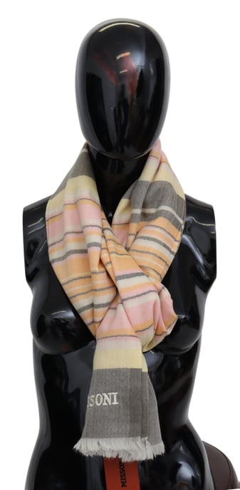 Missoni Heren Multicolor Gestreepte Cashmere Unisex Wrap Sjaal - Image 1