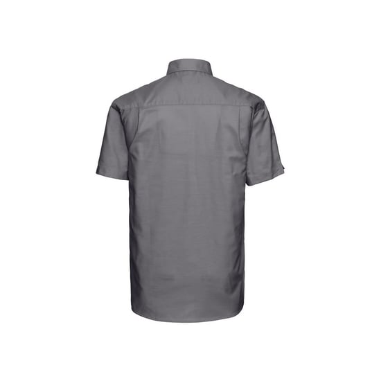 Russell Collection Mens Oxford Easy-Care Short-Sleeved Shirt (Silver)