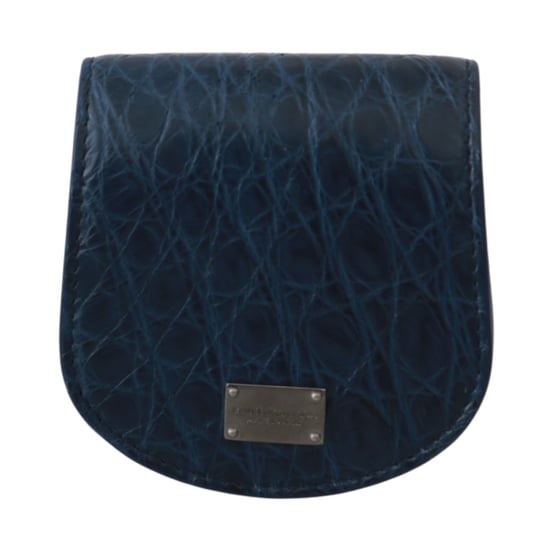 Dolce & Gabbana Blue Holder Pocket Wallet Blue Exotic Skin Condoom Men's Case - Image 1