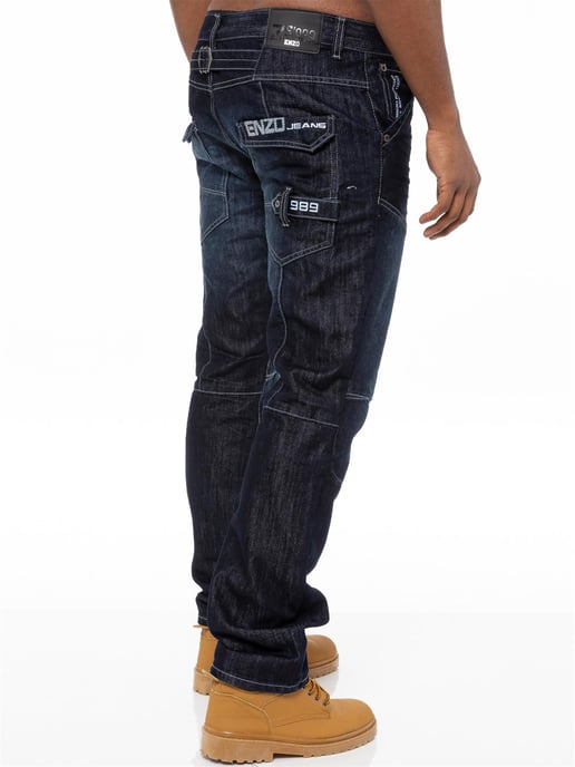 Enzo Denim Jeans Rechte Pijp Heren - Donkerblauw - Image 4