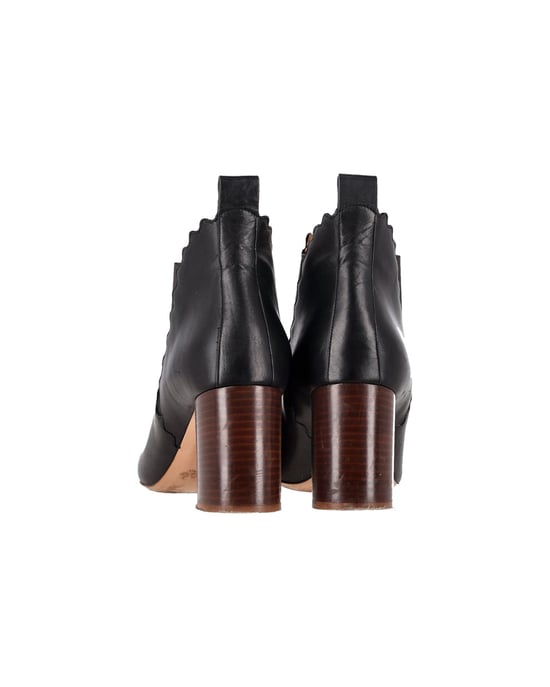 Chloé Scalloped Chelsea Boots in Zwart Leer - Image 5