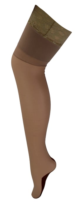 Hoog getailleerde doorschijnende panty voor dames glanzend - Naakt / Zwart - Image 1
