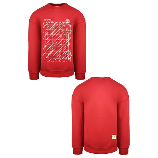 Puma x Michael Lau Long Sleeve Crew Neck Red Mens Graphic Sweatshirt 530351 22
