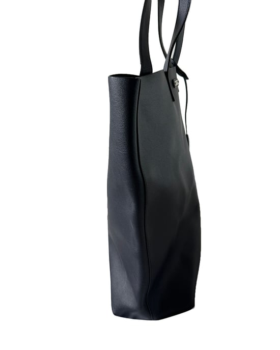 Saint Laurent Bold Shopping Tote Bag in Zwart Kalfsleer - Image 3