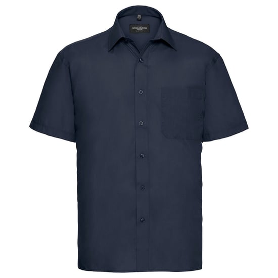 Russell Collection Heren Poplin Easy-Care overhemd met korte mouwen (Franse marine) - Image 1
