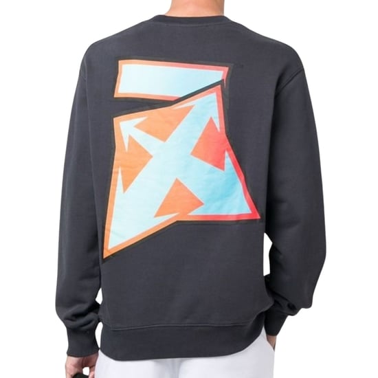 Off-White Thunder Skate Fit Crewneck Navy Blue Sweatshirt