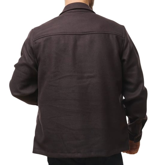 Lyle & Scott effen sedimentbruin overshirtjack - Image 2