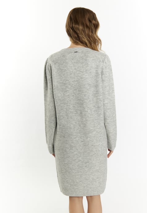 Dreimaster Gebreide jurk Dames licht grijs melange - Image 4