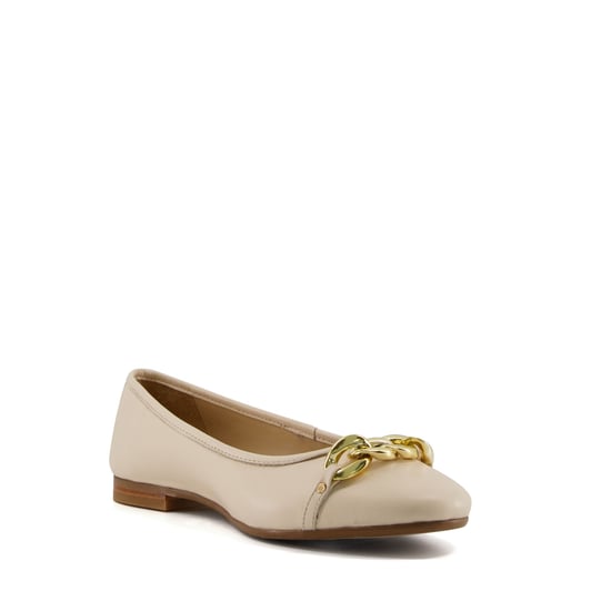 Dune Ladies Hassel - Chain Trim Leather Ballet Flats - Image 1