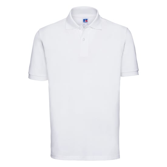Russell Heren 100% Katoenen Korte Mouw Poloshirt (Wit) - Image 1
