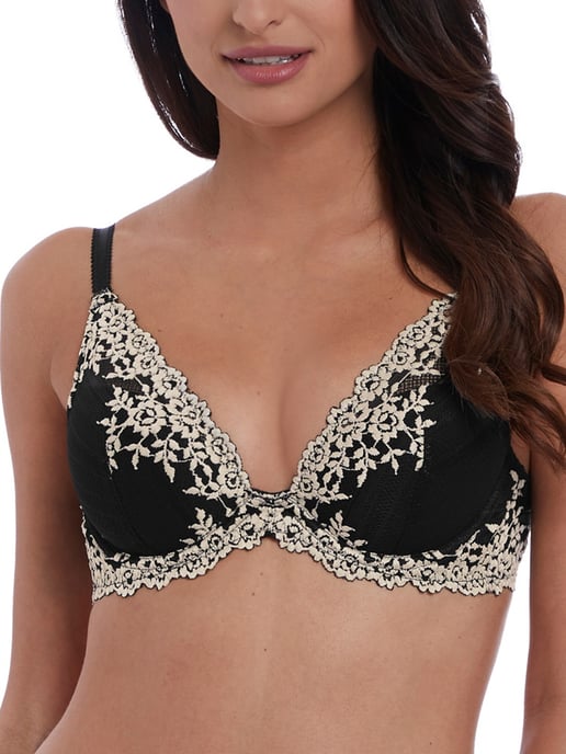 Embrace Lace Plunge Underwire Bra Black - Image 1