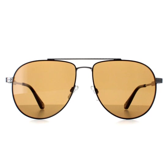 Ted Baker Aviator Mens Gunmetal with Black Painted Rim Brown TB1691 Maeve
