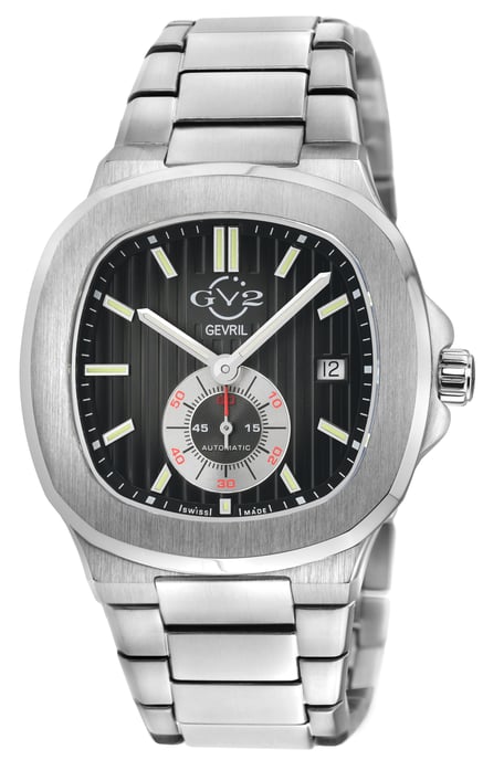 GV2 Potente Silver/Blue Dial Stainless Steel Swiss Automatic ETA 2895 Watch