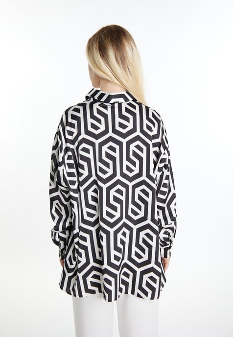 Dreimaster overhemdblouse Dames zwart en wit - Image 4