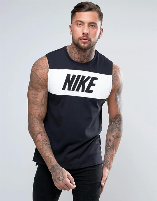 Nike retro herenhemd met logo in zwart - Image 1