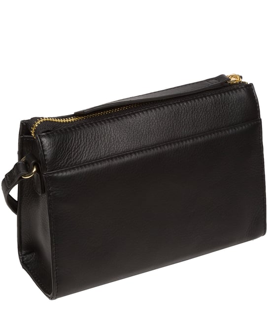 'Monica' Black Nappa Leather Cross Body Bag