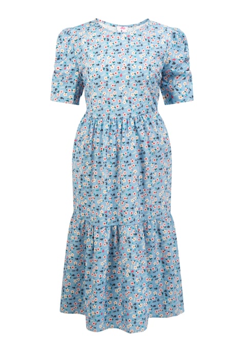 Mymo Midi-jurk met korte mouwen Dames Blauw Veelkleurig - Image 1