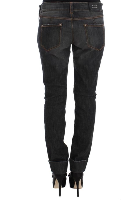 Ermanno Scervino Dames Grijze Katoenen Slim Fit Denim Jeans - Image 3