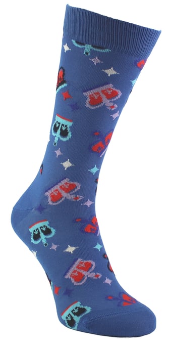 Katoenen Kroonontwerp Unisex Sokken - Blauw - Image 2