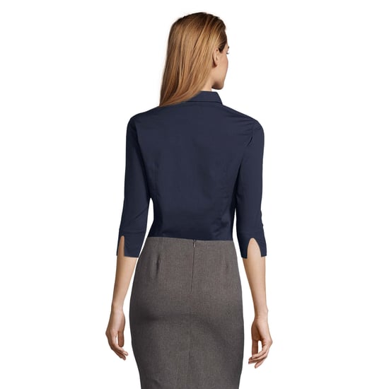 SOLS Dames/Dames Stretch 3/4 Mouwen Blouse (Donkerblauw) - Image 2