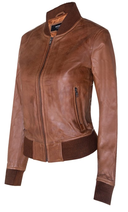 Women's MA-1 Classic Leather Bomber Jacket - Newcastle