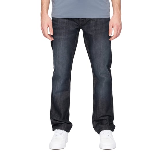 Crosshatch Heren New Techno Denim Jeans met reliëf (Donkere wasbeurt) - Image 1