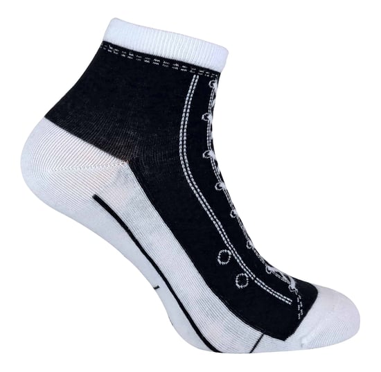 Set van 2 uniseks katoenen sokken die op schoenen lijken - Zwart - Image 1